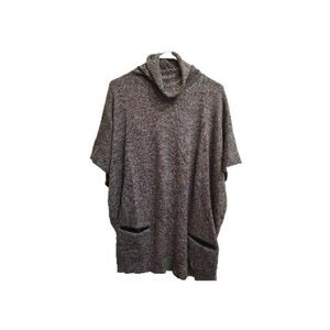 Theory - Black and Gray Oversized Baggy Casual Lightweight Poncho Knit Size M/L